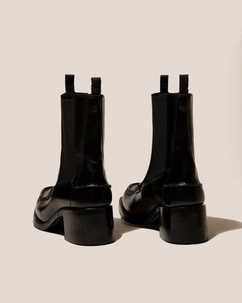 Women's Hereu Alda Heeled Mid-calf Chelsea Boots Black | Canada-85EKUSGQF