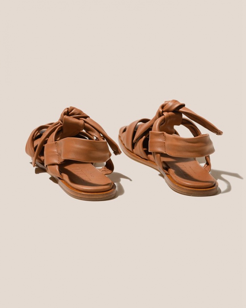 Women's Hereu Bena Interwoven Knotted T-bar Sandals Dark Brown | Canada-16RPSYELQ