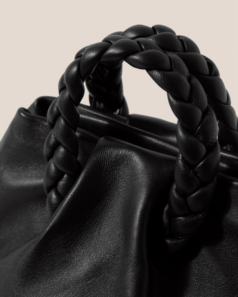 Women's Hereu Bombon Small Plaited-handle Leather Crossbody Bag Black | Canada-87QFDCSVR