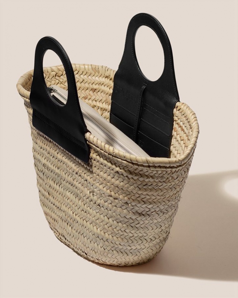 Women's Hereu Cabas Straw Tote Bag Black | Canada-30JPMRVXN