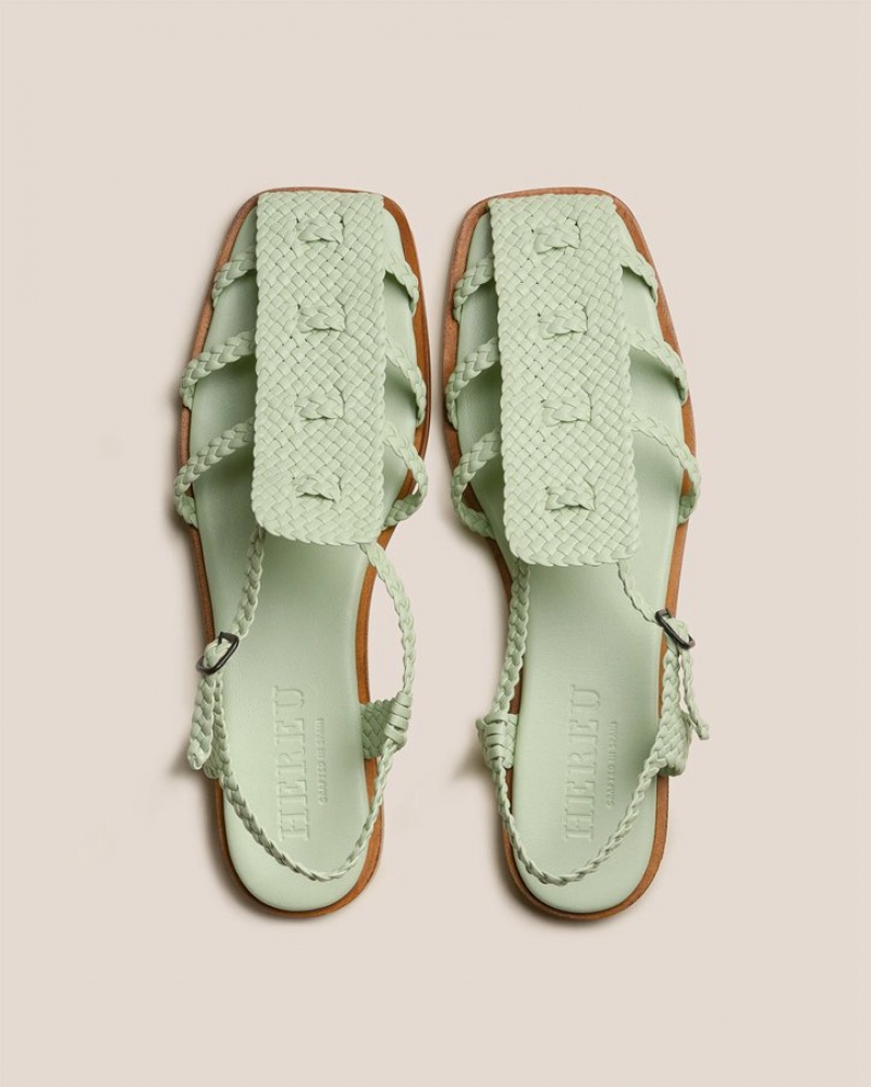 Women's Hereu Galdana Woven Strappy Sandals Mint | Canada-18OPECNAQ