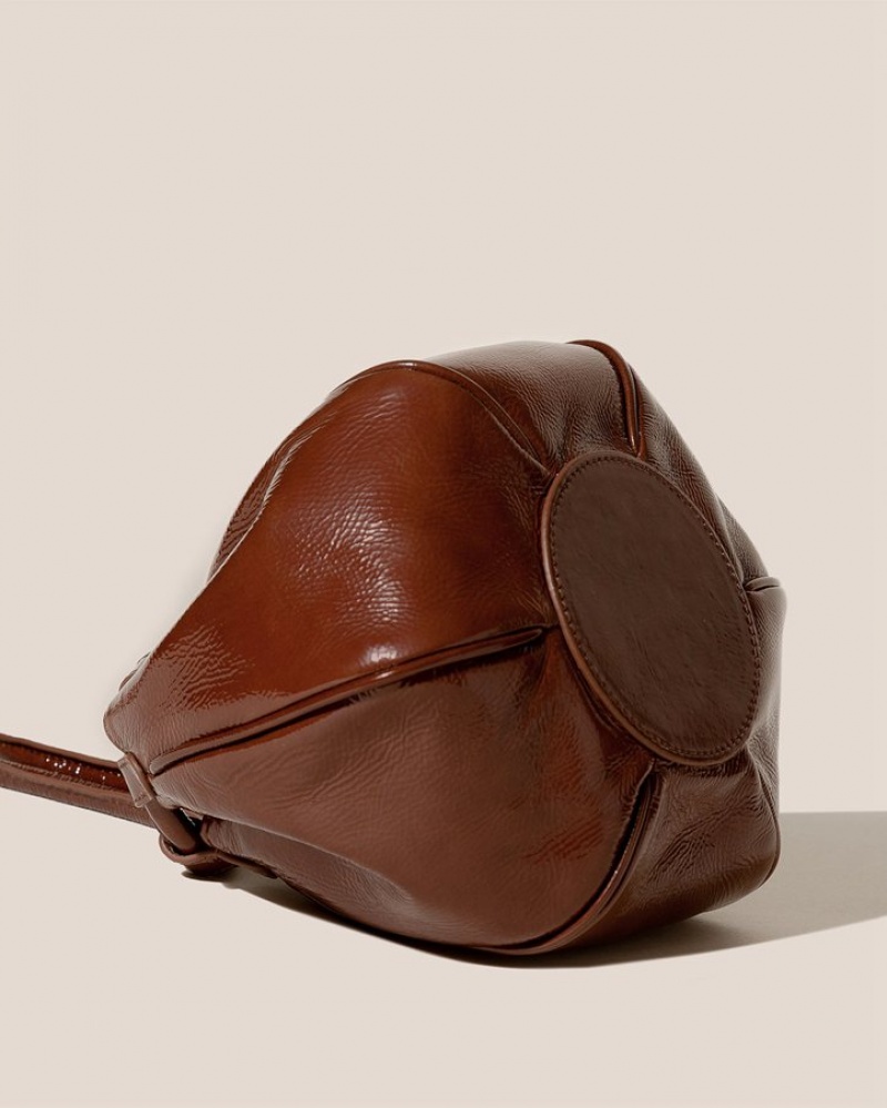 Women's Hereu Globul Mini Crinkled Glossy Balloon-shaped Crossbody Bag Chocolate | Canada-87CLSIBKP