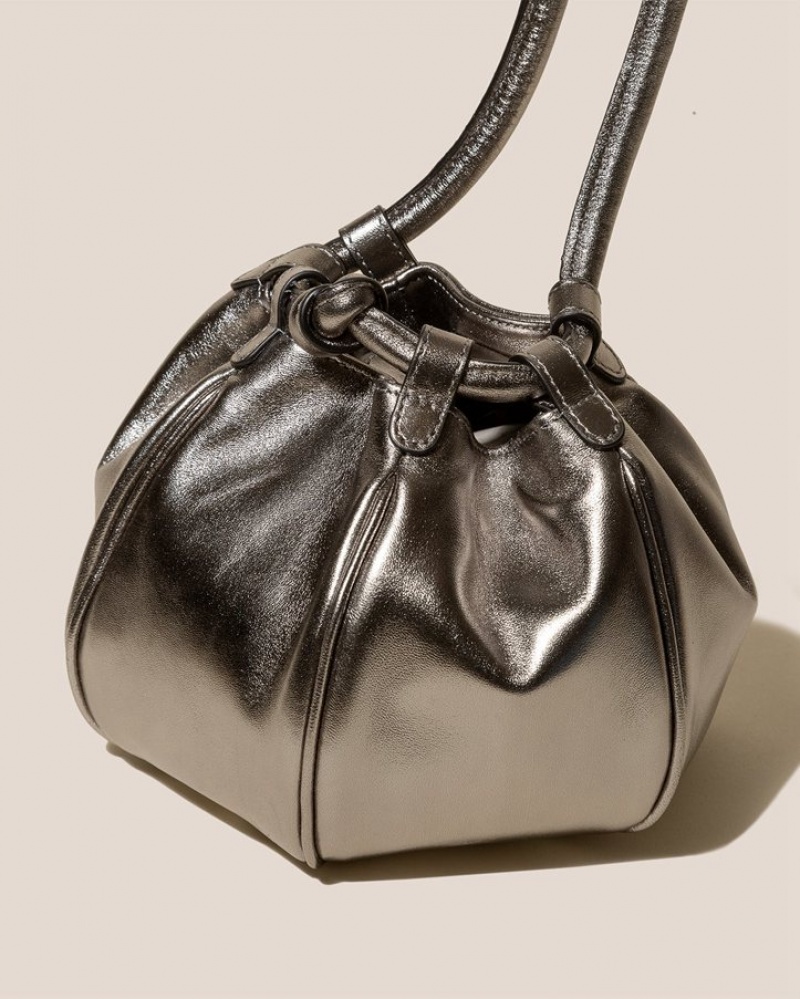 Women's Hereu Globul Mini Metallic Balloon-shaped Crossbody Bag Silver | Canada-53VEPOLBT