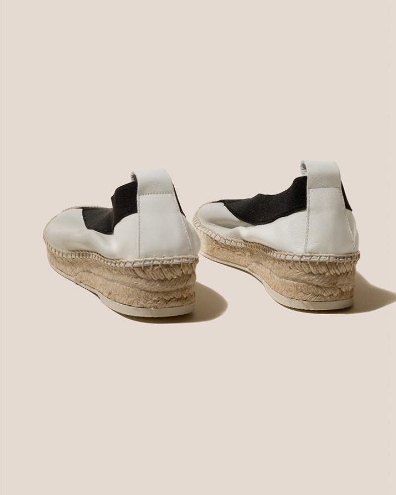 Women's Hereu Horta Elasticated Wedge Espadrilles Cream / Black | Canada-85KRHECFP