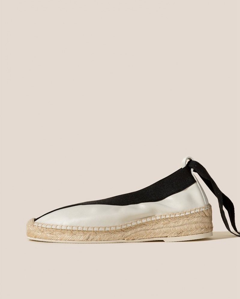 Women\'s Hereu Horta Elasticated Wedge Espadrilles Cream / Black | Canada-85KRHECFP