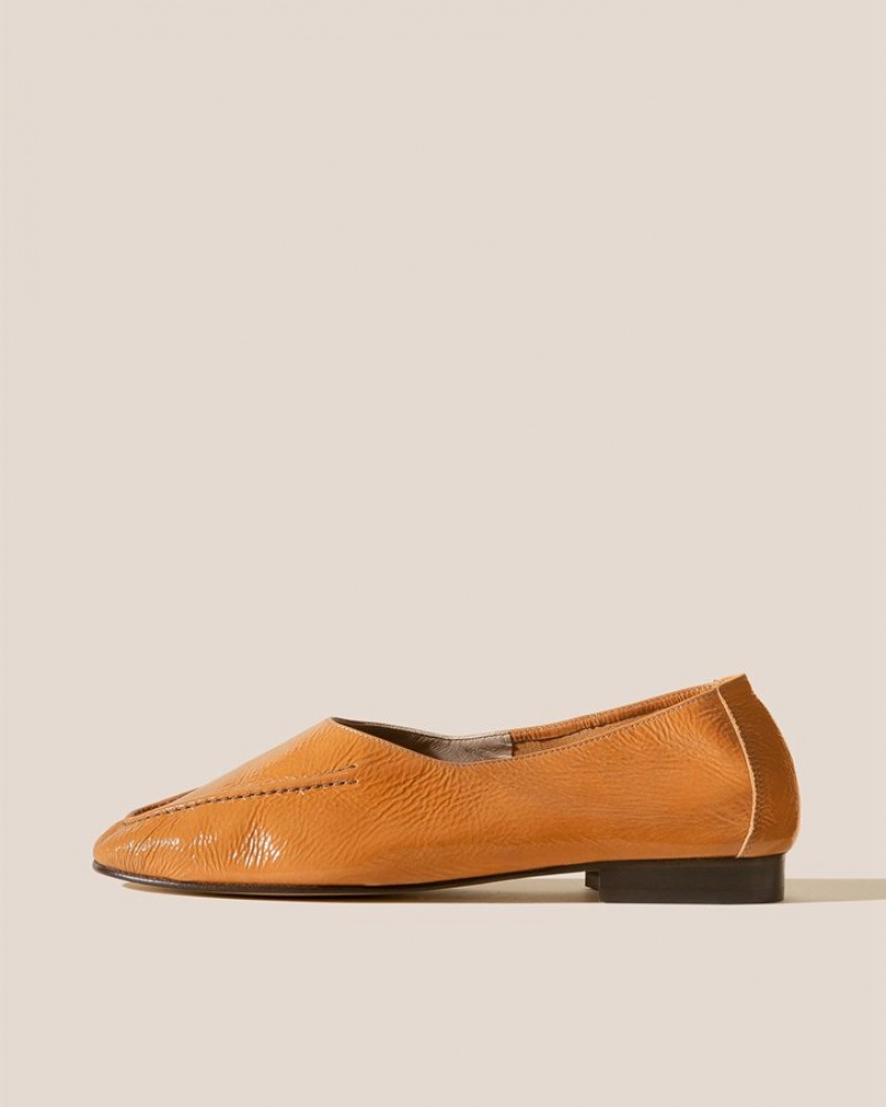 Women's Hereu Juliol Crinkled Glossy High Cut Deconstructed Loafers Orange | Canada-95TULIWCV