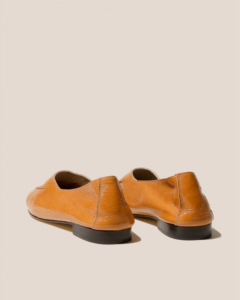 Women's Hereu Juliol Crinkled Glossy High Cut Deconstructed Loafers Orange | Canada-95TULIWCV