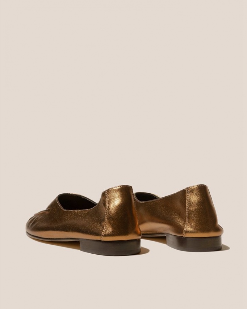 Women's Hereu Juliol Metallic High Cut Deconstructed Loafers Gold | Canada-78HZIVQYW