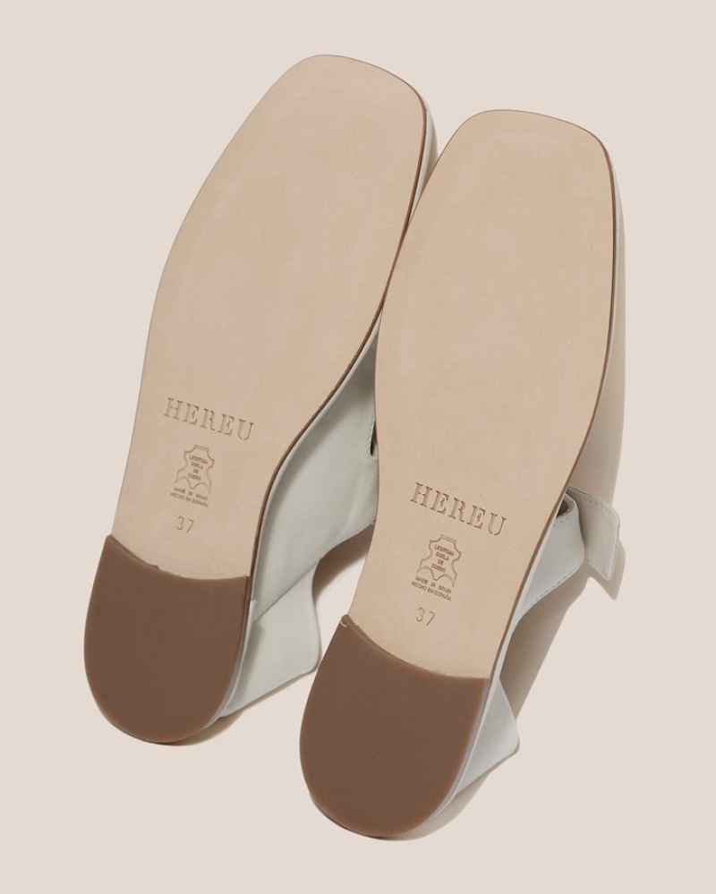 Women's Hereu Llasada Front-knot Flats Cream | Canada-76EHOAINY