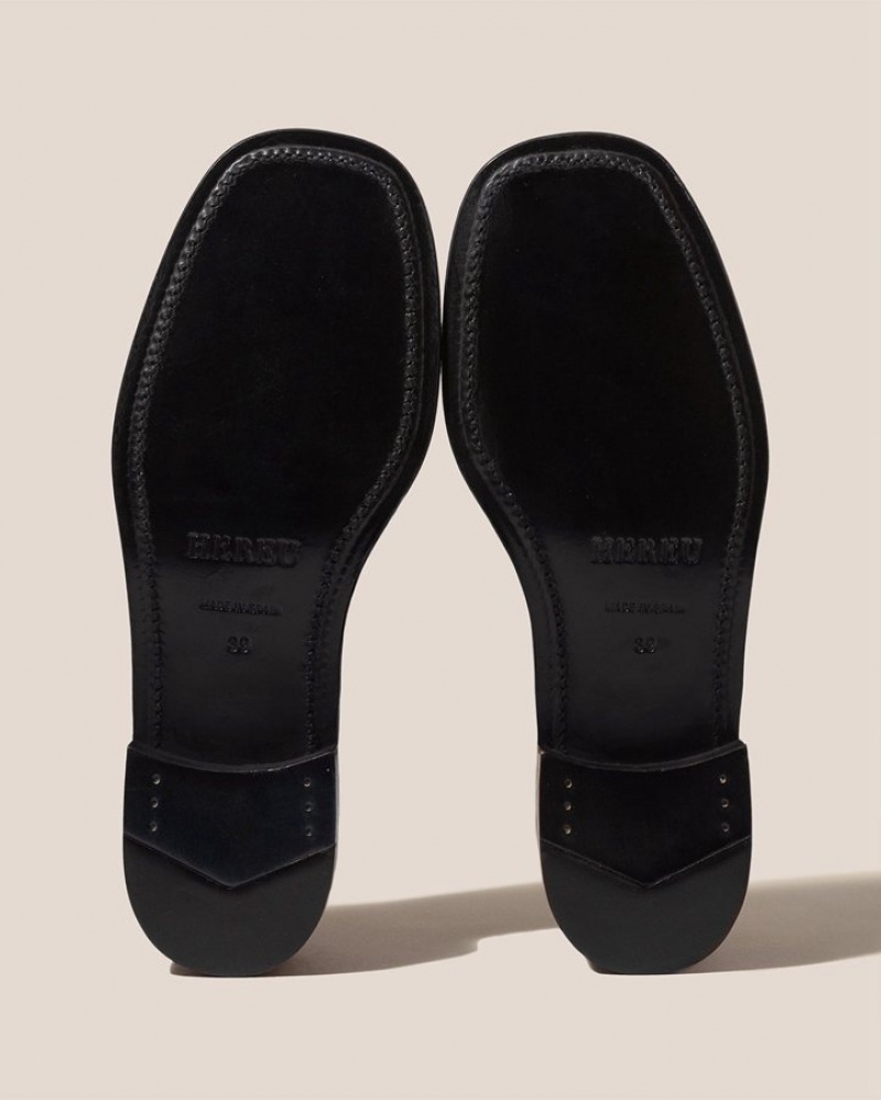 Women's Hereu Merce Square-toe T-bar Loafers Black | Canada-75TXHSUFO