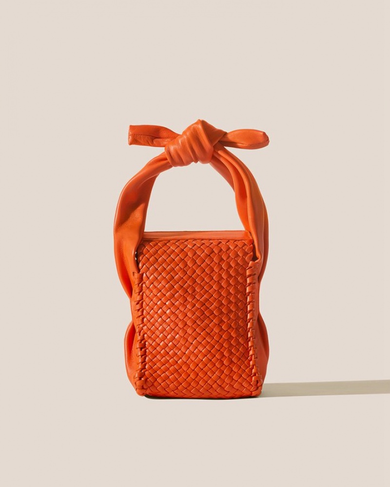 Women's Hereu Molta Handwoven Mini Box Shoulder Bag Orange | Canada-92PQZXWGD