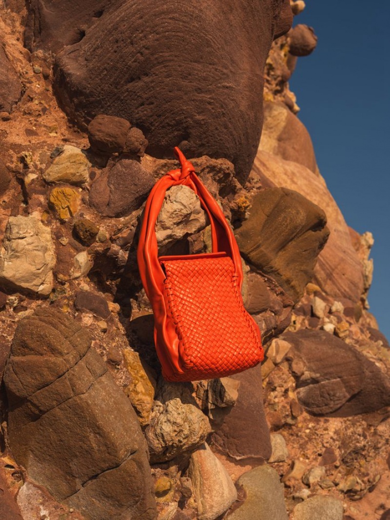 Women's Hereu Molta Handwoven Mini Box Shoulder Bag Orange | Canada-92PQZXWGD