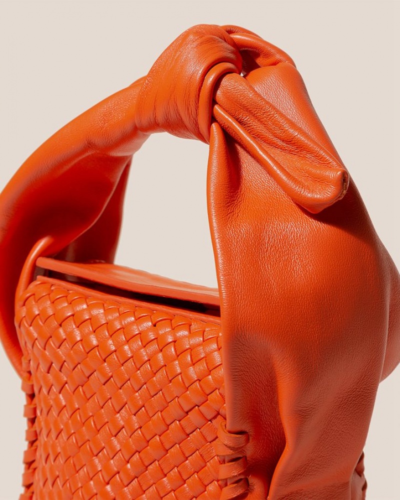 Women's Hereu Molta Handwoven Mini Box Shoulder Bag Orange | Canada-92PQZXWGD