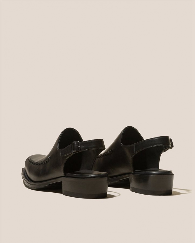 Women's Hereu Saura Square-toe Slingback Clogs Black | Canada-46UVCHTFA