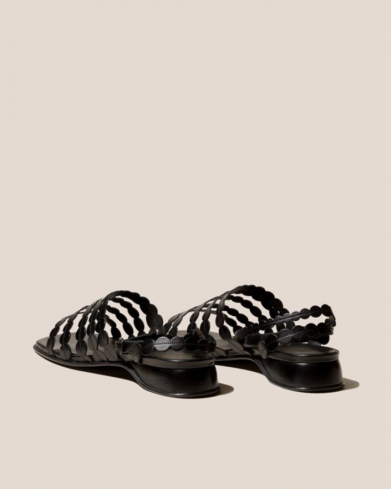 Women's Hereu Savina Circle Detail Strappy Sandals Black | Canada-53IOVZFCG