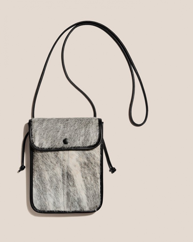 Women's Hereu Terra Calf Hair Square-flat Crossbody Bag Beige / Grey | Canada-98LBNVRAM